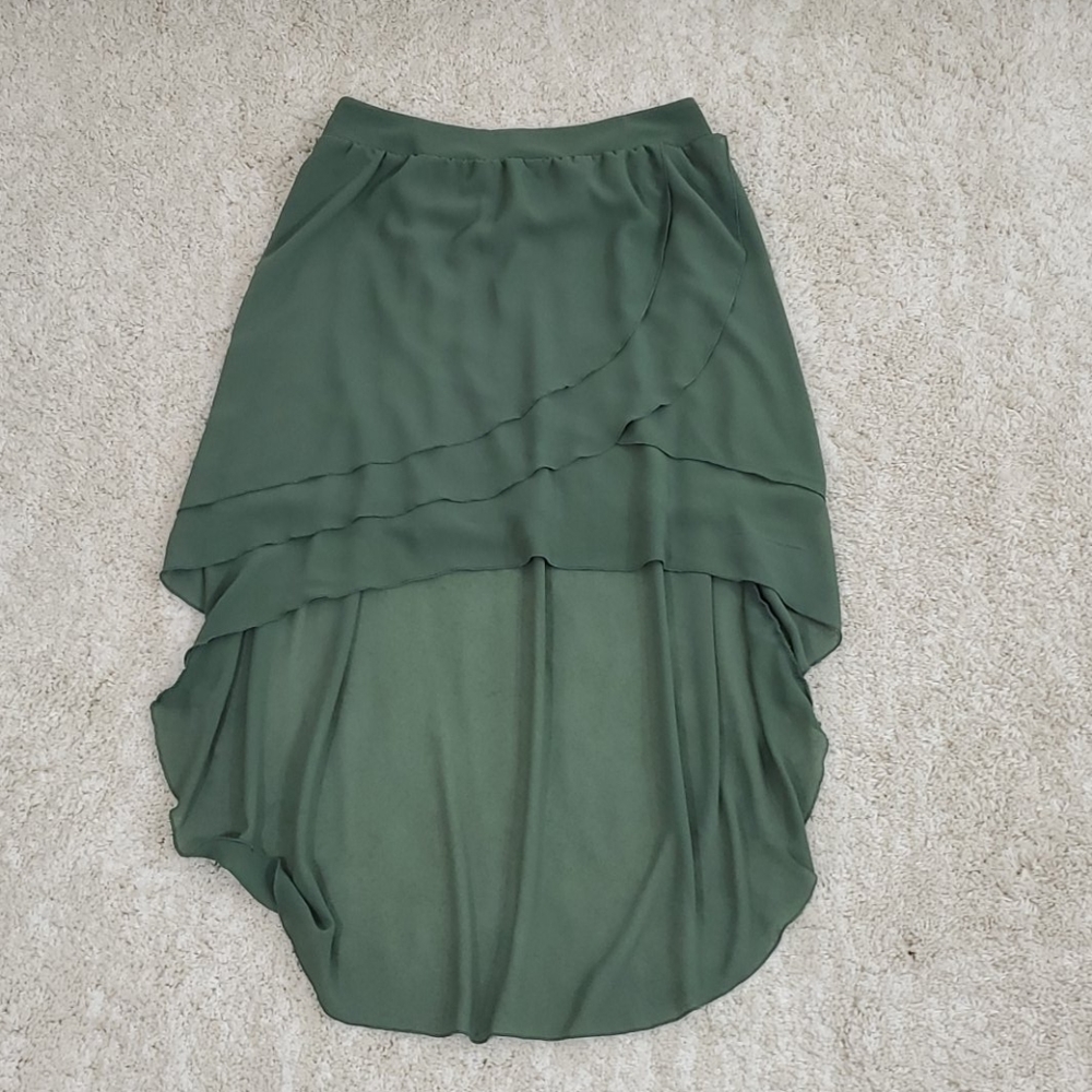 Beautiful green hi-low skirt